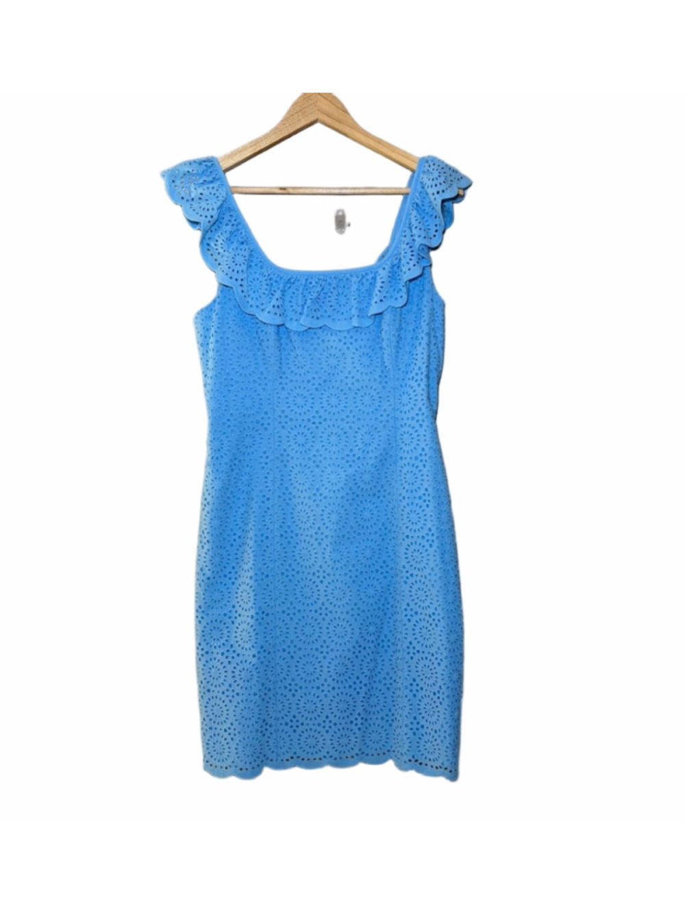 Lilly Pulitzer Ryann Eyelet Shift Dress Frenchie Blue Size 6